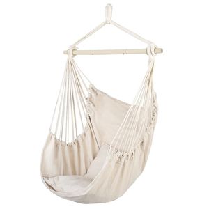 Sedia Sospesa in Tela di Cotone per Soggiorno con Cuscini Beige - Product Image 4