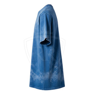 T-shirt uni délavé à l'acide pour homme, 100 % coton, tricoté, respirant, coupe classique, idéal pour l'été - Product Image 3