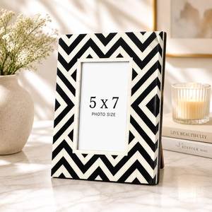 Decorative <b>Wooden</b> Picture <b>Frame</b> with Mosaic Bone Inlay Artwork for Tabletop Portrait Presentation Home Styling - Product Image 4