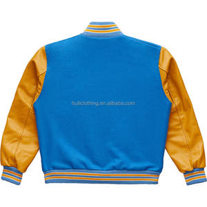 แจ็คเก็ต Letterman แบบขายส่ง สั่งทำโลโก้ได้ คุณภาพสูง แจ็คเก็ต Varsity แขนหนัง PU ผ้าสแปนเด็กซ์ แจ็คเก็ต Varsity แบบเปล่าสำหรับผู้ชาย - Product Image 3