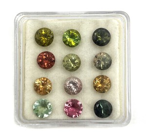 Turmalina natural multicolor de corte redondo, piedra preciosa de 6 mm, turmalina facetada para la fabricación de joyas, certificada por IGI. - Product Image 5