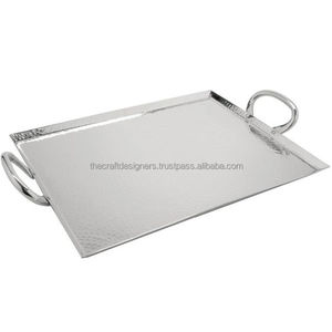 Bandeja de Servicio Metálica Rectangular Grande con Asa, Estilo Antiguo, Decorativa, para Uso Comercial en Restaurantes - Product Image 5
