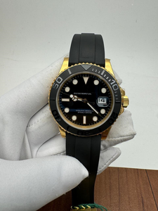 Montre de Plongée Hip Hop de Luxe 40mm Dorée, Cadran Noir, Lunette Rotative en Acier Inoxydable Antique, Fenêtre de Date, pour Mouvement ETA de Haute Qualité - Product Image 2