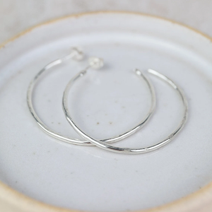 Minimalist <b>Solid</b> 925 Sterling <b>Silver</b> Plated <b>Hoop</b> <b>Earrings</b> For Everyday Wear For Women's Fashion Jewelry - Product Image 2