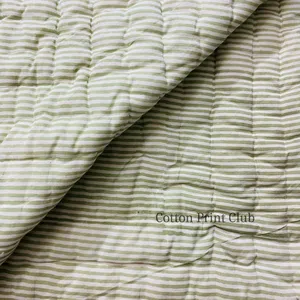 <span class=keywords><strong>Colcha</strong></span> Reversible <span class=keywords><strong>de</strong></span> Algodón con Rayas Verdes, Estampada a Mano, para <span class=keywords><strong>Cama</strong></span> King/Queen, Estilo Rústico - Product Image 6
