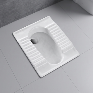Vistaar Cuvette de toilettes à la turque en céramique blanche émaillée, en grès vitré, avec siphon profond, pour l'exportation, sanitaires - Product Image 1