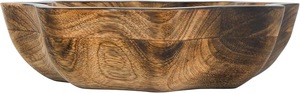 Bol de service moderne en bois d'acacia jetable, fait main, écologique, style américain, pour salade, fruits, collations, fête, cuisine, salle à manger - Product Image 2