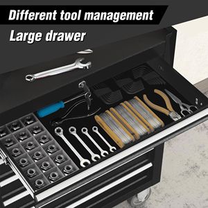 5 Drawer Rolling <b>Tool</b> Chest with Lock Key Top Cushion Drawer Liners <b>Tool</b> Organizer Box <b>Storage</b> <b>Cabinet</b> Wheels - Product Image 5