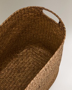 Cesta ovalada de algas marinas con asa incorporada, cesta de almacenamiento hecha a mano, venta al por mayor, ecológica, hecha en Vietnam - Product Image 4