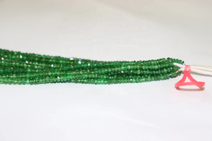 Tsavorite naturelle perles rondelle à facettes 3-7mm grenat vert pierres précieuses en vrac perles à facettes - Product Image 3