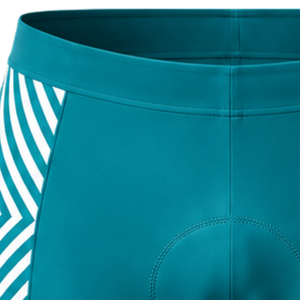 Short de cyclisme bleu sarcelle et blanc, rembourré, respirant, séchage rapide, extensible, pour vélo de route, course, entraînement, performance sportive - Product Image 4