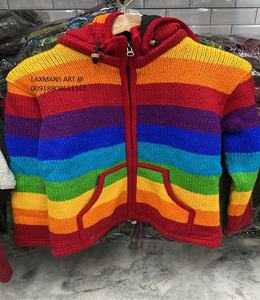 Vestes d'hiver en laine népalaise sweats à capuche d'Inde vestes d'hiver en laine teintées à fermeture éclair vestes patchwork veste népalaise laine polaire - Product Image 4