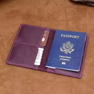 Handmade Full Grain Leather <b>Passport</b> Holder Luxury Travel <b>Wallet</b> Genuine Leather <b>Passport</b> Cover Custom Logo Bulk LPH-0326 - Product Image 2
