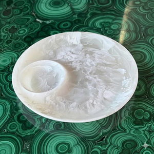 Haute qualité grand bol de service en résine écologique moderne Design de luxe bleu ciel Turquoise forme poli Technique 100 pièces quantité minimale de commande - Product Image 1