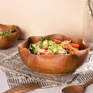 Tazón de madera con forma de flor, increíble tazón de madera para servir con cuchara y espátula a juego, la mejor calidad. - Product Image 2