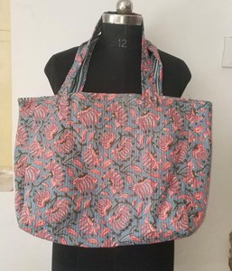 Luxury Gray Cotton <b>Tote</b> <b>Bag</b> with Floral Print Bohemian Style <b>Summer</b> Casual Zipper Shopping Handbag for Women - Product Image 1