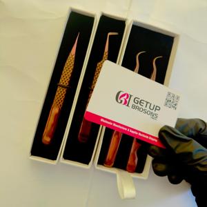 แหนบต่อขนตา GETUP BROSONS IMPEX รุ่น Hook/Boot90/Straight Isolation สีโรสโกลด์/ทอง  ปลายโลหะพลาสม่า  ความแม่นยำสูง  ปลายเรียบ 10 มม. - Product Image 2