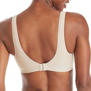 Seamless Sports <b>Bra</b> for Women V-Neck Medium Support Wireless <b>Wide</b> <b>Strap</b> Bralette Beige - Product Image 4
