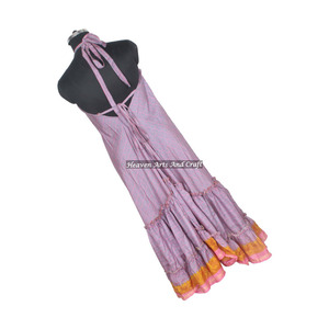 Nuevo Saree / Sari / Shari, Ropa India y Pakistaní, Estilo Hippie Bohemio, Hecho a Mano en India, Vestidos de Seda Vintage, a la Moda - Product Image 3
