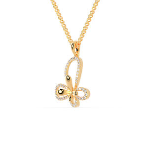 Colgante de Mariposa de Oro Sólido de 14K Amarillo con Diamante Cultivado en Laboratorio, Joyería Clásica Hip Hop para Mujer, Uso Diario, Corte Brillante, Charms IGI - Product Image 6