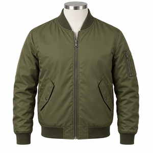 Blouson Bomber Homme Grande Taille Hiver à Logo Frontal, Fermeture Éclair Intégrale, Col Montant, Léger et Élégant – Meilleure Vente - Product Image 3