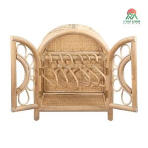 Armoire en rotin NHAT MINH pour enfants avec cintres, design tropical, rangement écologique pour bébés et enfants - Product Image 1