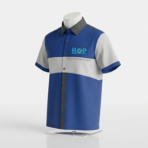 Chemises de pit F1 personnalisées, uniformes d'équipe imprimés, chemises de mécanicien respirantes pour la moto et les courses automobiles, vente en gros de chemises de course - Product Image 1