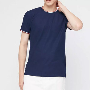 Camiseta Casual de Manga Corta con Cuello Redondo de Algodón Bordado con Logotipo Personalizado de Alta Calidad al por Mayor para Hombre - Product Image 4