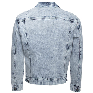 Veste en jean classique pour homme, bleu foncé, boutonnée, décontractée, en coton, coupe classique, col rabattu, pour l'automne - Product Image 5