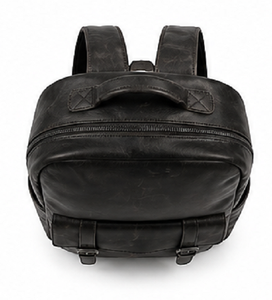 Vintage Genuine <b>Leather</b> Mens Travel <b>Backpack</b> Retro Distressed Rugged Stylish Lightweight <b>Large</b> Capacity Laptop Bag - Product Image 5