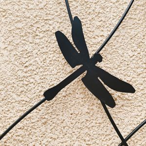 Traliccio da Giardino in Metallo Nero 220x50 cm, Antiruggine, Supporto per Fiori da Esterno, Decorazione Libellula, Confezione da 2, Recinzione per Piante Rampicanti - Product Image 4