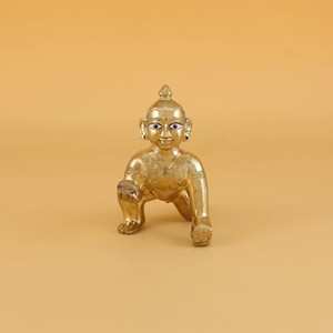 Laddu Gopal, Retrato Tradicional de Latón, Decoración para el Hogar, Artesanía Metálica de Mesa, Entrega Rápida, Alta Calidad, 1 Pieza - Product Image 3