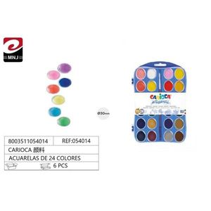 Set di acquerelli Carioca da 24 colori, forniture per pittura artistica, 6 pezzi - Product Image 1