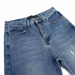 Men's Trendy Loose Fit Straight Leg Ripped Jeans Comfortable Size <b>Light</b> Wash Blue Denim <b>Trousers</b> for Casual & Streetwear - Product Image 4