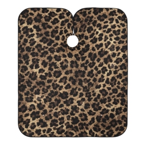 Nouvelle Arrivée Faible MOQ Service OEM Logo Personnalisé Imperméable Fermeture à Pression Réglable Cape Professionnelle de Salon de Coiffure Imprimé Chat Sauvage - Product Image 1