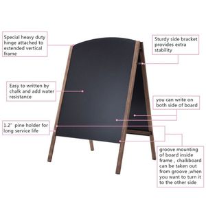 Cartellone pubblicitario in legno a cavalletto da 65 cm x 6,1 cm x 101,6 cm con lavagna per pubblicità su marciapiede - Product Image 6