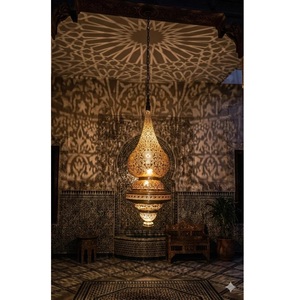 Lámpara Colgante de Latón Dorado Antiguo, Lámpara Decorativa para Decoración de Interiores del Hogar - Product Image 5