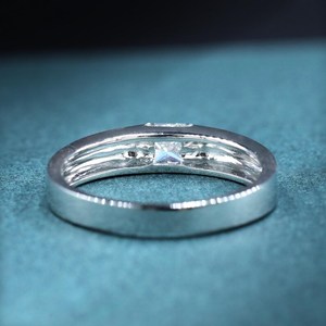 Brush Finish <b>Band</b> 0.50CT Princess Cut Moissanite Solitaire <b>Ring</b> For Men's 925 <b>Silver</b> Fine Design For Everyday Wear - Product Image 4