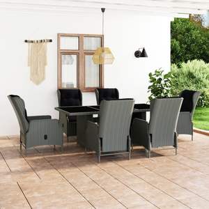 Ensemble de salle à manger d'extérieur gris clair pour jardin, élégant et durable - Product Image 1