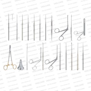 Juego de microcirugía de oído PLESTER de 39 piezas, instrumentos de otología de acero inoxidable, kit quirúrgico ORL para timpanoplastia, estapedectomía y mastoidectomía - Product Image 2