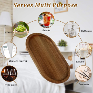 <b>Kitchen</b> Bathroom <b>Small</b> Oval Charcuterie Plates Wooden Serving Tray Board Decorative Jewelry Tray Natural Wood Serving Platters - Product Image 6