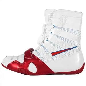 Fournisseur d'usine, chaussures de boxe personnalisées, chaussures de boxe neuves de marque OEM pour hommes, créez votre propre logo, chaussures de lutte rouge/blanc - Product Image 4