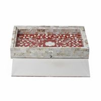 Plateau en bois style arabe avec couvercle en acrylique pour cadeaux de Ramadan et de l'Aïd, idéal pour servir des dattes, du chocolat, des desserts et des collations - Vente en gros