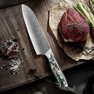 Juego de Cuchillos de Chef de 10 Piezas Hechos a Mano por Edge Master, Acero de Damasco de 33 Capas, Mango de Resina, Funda de Madera, Hoja Ambidiestra de 3.9 Pulgadas - Product Image 3