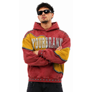 Sweat-shirt à capuche confortable en coton 100% respirant et écologique, motif uni, tricoté, grande taille, 360g - Product Image 4