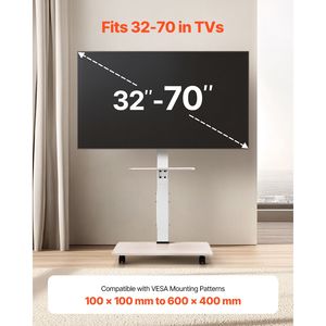 Carrello TV da Casa per Schermi da 32-70 Pollici con Rotazione a 25°, Altezza Regolabile e Funzione di Inclinazione - Product Image 2