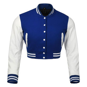 แจ็คเก็ตวาร์ซิตี้สำหรับผู้หญิง คุณภาพพรีเมียม ทำจากหนังและขนสัตว์ แจ็คเก็ตเบสบอลแบบ Letterman แขนยาว สไตล์คลาสสิกแบบวิทยาลัย แจ็คเก็ตบอมเบอร์ - Product Image 4