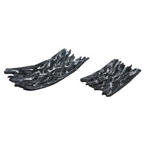 Plateaux de service carrés en or antique pour desserts, design élégant avec finition métallique, idéaux pour les restaurants. - Product Image 3