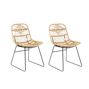 Chaise de salle à manger moderne et élégante Simora Mobilier en rotin fabriqué à la main confortable et durable pour les repas à l'intérieur et à l'extérieur - Product Image 4