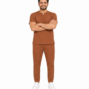 Tenue d'hôpital pour hommes, uniforme médical personnalisé, vêtements de travail pour le personnel médical, chemise et pantalon à col en V, doux et respirant, vente en gros - Product Image 5
